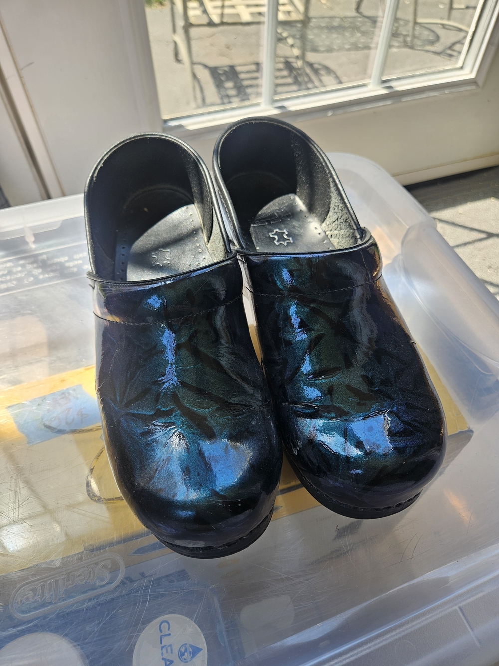 Black Iridescent Clogs Mule - Women's Comfort Slip-On